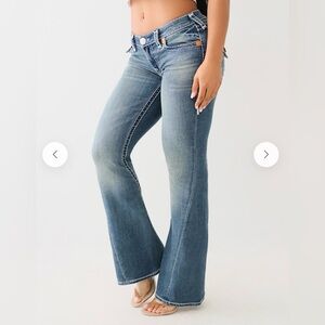 true religion Low Rise Super T Flare Jean Women's Blue Flared Jeans